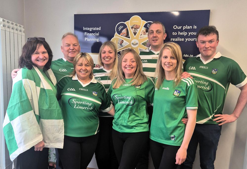 FDC Limerick team wearing GAA jerseys.