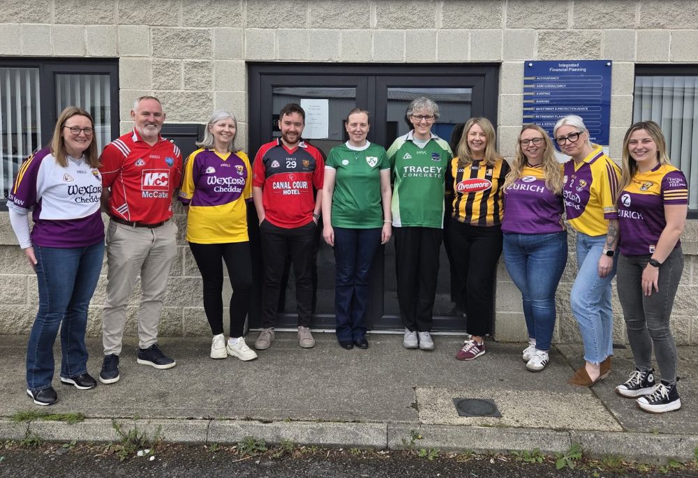 FDC New Ross team wearing GAA jerseys.