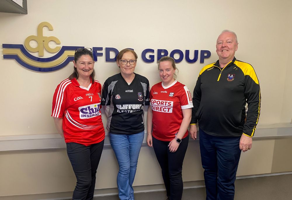 FDC Youghal team wearing GAA jerseys.